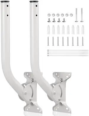 Universal Antenna Mount 2 Pack, 2KG Heavy Duty Wall-Mounted Bracket Kit for Ubiquiti Equipment, Adjustable Waterproof Bracket for Outdoor WiFi Extender/Weather Station/Access Point