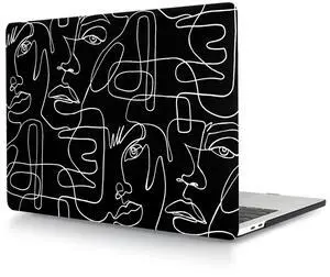 Hard Case Compatible with New MacBook Air 13 Inch Case 2020 2019 2018 Release Model A2337 M1 A2179 A1932 with Retina Display and Touch ID, Matt Plastic Hard Shell Case Cover - Line Art