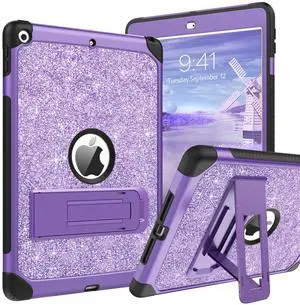 YINLAI for iPad 10.2 Inch Case,iPad 9th 8th 7th Generation Case Glitter Bling Sparkle Girl Kid Kickstand Heavy Duty Shockproof Protective Tablet Cover for iPad 9th 8th 7th Gen 2021/2020/2019,Purple