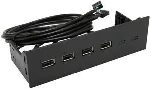 5.25 Inch USB2.0 Front Panel Hub, 19Pin Front Panel Adapter 4 USB2.0 Optical Drive Front Panel, USB Hubs Computer Expansion Board Internal Front Metal Panel for Computer Case