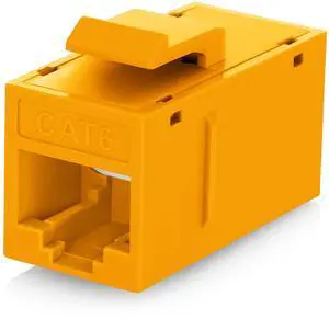 Everest 24-Pack Yellow Cat6 RJ45 Keystone Coupler - Female to Female Cat6 Keystone Jacks - Ethernet Couplers - Ethernet Cable Extender