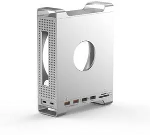 USB-C Docking Station Chassis for Mac mini M4 with M.2 NVMe SSD Enclosure, USB3.2 10Gbps High-Speed Transfer, USB 2.0 Connection for Mouse and Keyboard, Supports SD/Micro SD 3.0, Up to 8TB