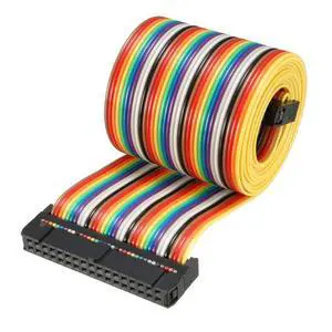 uxcell IDC Rainbow Wire Flat Ribbon Cable 34 Pins 118cm Length 2.54mm Pitch Type-B