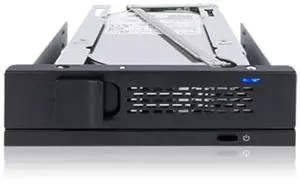 ICY DOCK 3.5 inch SAS/SATA HDD Hard Drive Mobile Rack Tool Free Enclosure for 5.25" Bay | TurboSwap MB171SP-1B
