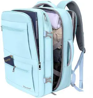BALEINE Travel Backpack for Women Men, Large Sturdy Carry On Laptop Backpack Gifts for Business, Casual, Weekender, Hiking (XL, Light Blue)