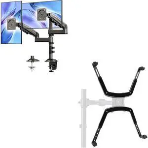 HUANUO 13-32 Inch Monitor Mount 2 Monitors with Non-VESA Adapter Kit-Bundle