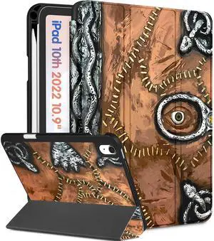 Wazzasoft for iPad A16 Case 2025 - for iPad 10th Generation Case Cute Women Girls Kids Teen Scary Design Unique Cool with Pencil Holder Auto Sleep/Wake Tablet Cover for Apple 11/10 10.9 Inch