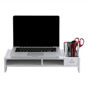 Wooden Monitor Stand, LCD Computer Monitor Riser Desktop Storage Organizer Display Bracket for Home Office Use, 18.94x7.87x3.94 Inch