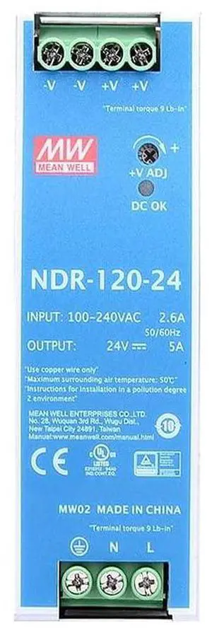 120W 24VDC 5A 115/230VAC DIN Rail Power Supply Switching Converter LED Driver for LED Strip Light CCTV Camera Security System, Computer Project,3D Printer