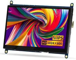 Aurevita 7 Inch Mini Monitor HDMI, IPS Portable Monitor, 1024×600 LCD Screen, 178° View Angle IPS, Mini Small Display for Raspberry Pi 5, Pi 4, Laptop/PC/TV/DVD/CVBSNo Touchscreen