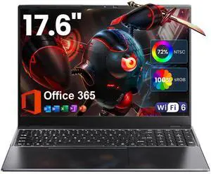BTDD Laptop 17.6 inch, Laptop Computer with Office 365, 16GB DDR5 RAM, 640GB Storage, N95 CPU(Beat N5095), Backlit Keyboard, WiFi 6, Bluetooth 5.2, 1920 * 1200, 100% sRGB, for Students, Business