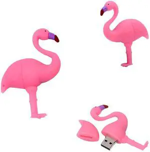 Flamingo USB - 16GB Flash Drive - Flamingos Pendrive - Flash Drive for Photos (Pink Flamingo)