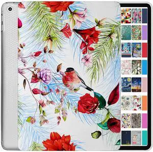 DuraSafe Cases for iPad 7.9 Inch Mini 4 Generation 2015 [ Mini 4th Gen ] A1538 A1550 Printed Lightweight Shock Absorbant Flexible TPU Protective Clear Case - Birds & Flowers