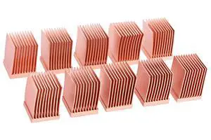 Alphacool 17426 GPU RAM Copper Heatsinks 10x10mm - 10pcs Air Cooling Passive Coolers