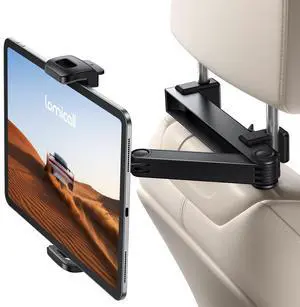 Lamicall Car Headrest Tablet Holder - [Lockable] [3 in 1 Extension Arm] Upgrade Tablet Mount for Car Backseat, Road Trip Essentials for Kids, for iPad Pro, Air, Mini, Galaxy, Fire HD, 4.7-13" Tablets
