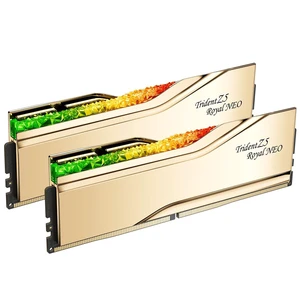G.SKILL Trident Z5 Royal Neo Series DDR5 RAM (AMD Expo) 32GB (2x16GB) 6000MT/s CL26-36-36-96 1.45V Desktop Computer Memory U-DIMM - Gold (F5-6000J2636H16GX2-TR5NG) G.SKILL Trident Z5 Royal Neo Series DDR5 RAM (AMD Expo) 32GB (2x16GB) 6000MT/s CL26-36-36-96 1.45V Desktop Computer Memory U-DIMM - Gold (F5-6000J2636H16GX2-TR5NG)