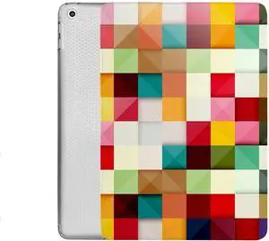 DuraSafe Cases for iPad Air 2nd Gen [ Air 2 2014 ] 9.7 Inch A1566 A1567 MH2V2LL/A MH2W2LL/A MGLW2LL/A MGL12LL/A MH0W2LL/A Trifold Printed Adjustable Stand Case TPU Heat Dissipation Back - Color Grid