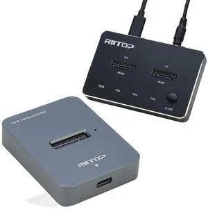 1 Bay M.2 to USB Docking Station + 2 Bay NVMe to USB Docking with Offline Clone