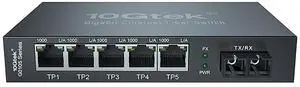 6-Port Gigabit Ethernet Fiber Switch, with 1 Port Dual SC Fiber, 20 km