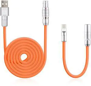 ORDINARY LABS FLEMO USB C Cable, Ultimate Performance FLEMO Connector USB-C Cable, Data Transfer Keyboard Cable, Durable Silicone Charging Cable, USB-A to USB-C, 1.5M (Orange)