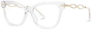 Zeelool Cat Eye Blue Light Blocking Glasses for Women, Black Fashion Glasses Computer Eyeglasses with Anti UV, Eyestrain and Glare Lens Mason ZJGX832457-02B