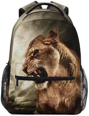 ALAZA Roaring Lioness Backpack for Girls Backpacks for Elementary Teens Boys School Book Bags Kids Bookbags Shoulder Bag Travel Laptop Daypack