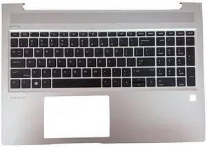 Replacement for HP Probook 450 455R G6 450 455 G7 Laptop Upper Case Palmrest Non-Backlit Keyboard Assembly Part L45091-001 Top Cover Silver