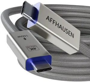 AFFHAUSEN USB-C 3.2 Gen 2x2 Cable, 2m (6.5ft), 20Gbps, Thunderbolt, 4K PD 100W, Braided Aluminum AFFHAUSEN USB-C 3.2 Gen 2x2 Cable, 2m (6.5ft), 20Gbps, Thunderbolt, 4K PD 100W, Braided Aluminum
