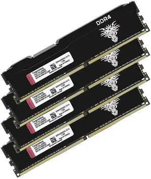 Yongxinsheng DDR4 3200MHz 64GB Kit (16GBx4) Desktop RAM PC4-25600 UDIMM Non-ECC Unbuffered 1.35V 288 Pin CL16 PC Computer Memory Upgrade Module Support XMP 2.0 Auto Overclocking (Black)