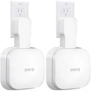 Wall Mount Holder for eero Pro 6e/Pro 6, No Messy Wires, Space Saving, Outlet Wall Bracket Only Compatible with eero Pro 6e/Pro 6 Mesh Wi-Fi System Router (2 Pack)