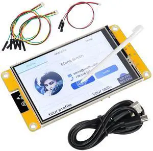 Freenove ESP32 Display CYD, 3.5 Inch Touchscreen Monitor, 320x480 Pixel TN TFT LCD Screen ST7796 Driver, Dual-core 32-bit 240 MHz Microcontroller WiFi+BT, C Code LVGL Example Projects Tutorial