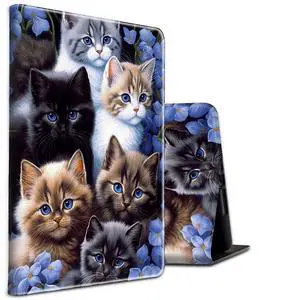 for Fire HD 10 Tablet Case 2019/2017,BEOTIWAD Shockproof Slim PU Leather Stand Cover with Auto Sleep/Wake for All-New Amazon Kindle Fire 10,Cute Cats