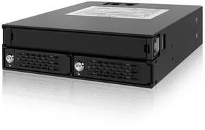 ICY DOCK Full Metal 2 Bay 2.5" SAS/SATA HDD & SSD Backplane Cage with Slim ODD Tray and Locking Trays for External 5.25" Bay | ToughArmor MB994IKO-3SB