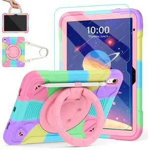 TOMORRY Case for iPad (A16) 11th Generation 11 Inch 2025/10th Generation 10.9 Inch 2022 with Screen Protector 360°Rotating Stand | Shoulder Strap | Pencil Holder | Protective Cover | Colourful