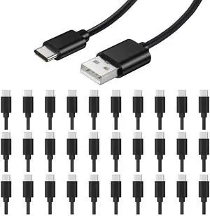 weishan 30-Pack Bulk USB C Charger Cable - Multipack 20W USB to Type C Charging Cords, USB 2.0 for Phones and Tablets, 3.3ft