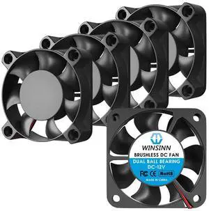 WINSINN 40mm 12V Fan - Dual Ball Bearing 5000 RPM 4010 Cooling Fan Replacement for DVR/Small Appliances/Electronics, 30cm Cable with XH2.54-2PIN, Brushless 40x10mm (5Pcs)