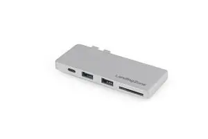 LandingZone USB Type-C Hub for MacBook Pro and MacBook Air Models A1706/A1707/A1708/A1989/A1990/A1932/A2141/A2159/A2251/A2289 Released 2016 to 2020 (Silver)