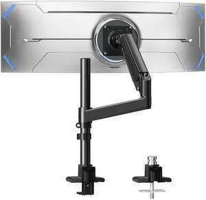 MOUNTUP Heavy Duty Monitor Arm Fits Max 49" Ultrawide Screens, Ultra Wide Monitor Arm Holds 4.4-44 lbs, Single Monitors Stand for Samsung Odyssey G9 and More, Gas Spring Height Adjustable, VESA Mount
