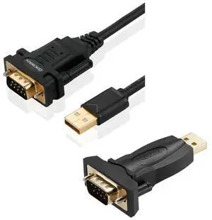 OIKWAN 2 Pack USB 2.0 to Male DB9 Serial Cable for Windows 11,10, 8, 7, Vista, XP, 2000, Linux and Mac OS