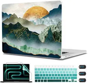 CISSOOK Compatible with MacBook Pro 13 inch 2025-2020 Model A2338 A2251 A2289 with Touch Bar, Sunshine and Mountain Scenery Cover for MacBook Pro 13 M2 M1 with Keyboard Cover