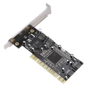 Dpofirs 4 Port SATA PCIe 3.0 X1 Controller Card, Supports 4 Hard Drives, PCI Express to SATA 1.5 Gbps, Sil3114 Chipset, RAID Controller Card, Adapter, Vista, Linux