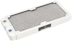 Dracaena.io 240mm - 28mm/1.1 inch Thick Computer Radiator, 14 Tubes Copper Water Cooling Cooler for CPU Heat Sink - Liquid Heat Exchanger Dual G1/4 Thread, White