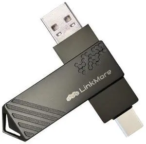 LinkMore 128GB, 2in1 OTG Flash Drive for Android Phones, iPhone-15, Dual USB C Storage Flash Drive, 120MB/s USB C Thumb Drive