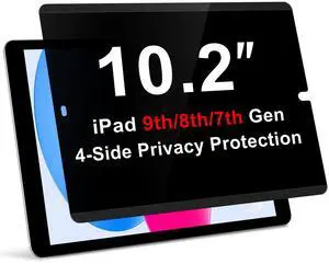 LUSA DESIGN 360°Magnetic Privacy Screen for iPad 9th/8th/7th Generation (10.2Inch,2019/2020/2021), Removable Anti Blue Light Glare Spy Private Filter, High Sensitive Bubble-Free Screen Protector