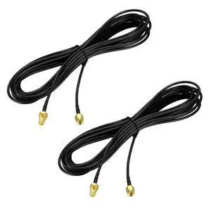 uxcell Antenna Extension Cable RP-SMA Male to RP-SMA Female Low Loss RG174 for Ham Radio, Antenna, Wireless LAN Devices 20 ft 2pcs