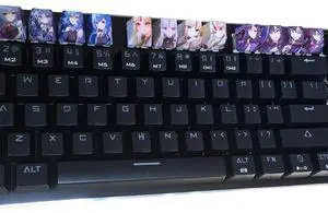 Benemate 12-Key Set, 5-Side Dye-Subbed PBT Keycaps, DIY Cherry Profile Keycaps for Gaming Mechanical Keyboard, Genshin Impact Mona, Ganyu, Ningguang