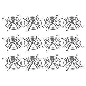 PATIKIL 90mm Fan Finger Grill, 12 Pack Metal Grill Protector Guard Fan Protective Cover for 90x90mm Exhaust Fans for Equipment Computer DIY, Black