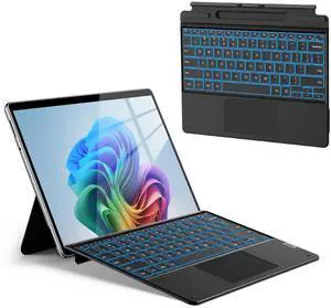 ORDA for Surface Pro 11 10 9 8 X Keyboard Case,13 Inch Detachable Wireless Bluetooth Type Cover Keyboard with 11-Color Backlit & Pen Holder Multi-Gesture Touchpad