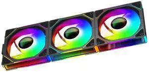 Jungle Leopard PC Fan 120 Fan Infinity Mirror Module Daisy-Chain 5V ARGB PWM Case Fans 120mm Triple Pack Suitable for Computer Case & CPU Cooling (Black Reverse)