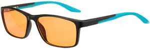 Cyxus Orange Blue Light Blocking Glasses for Men Women Gaming Glasses Redece Eye Strain Sleep Better8304Y05 Black Frame Blue Temple